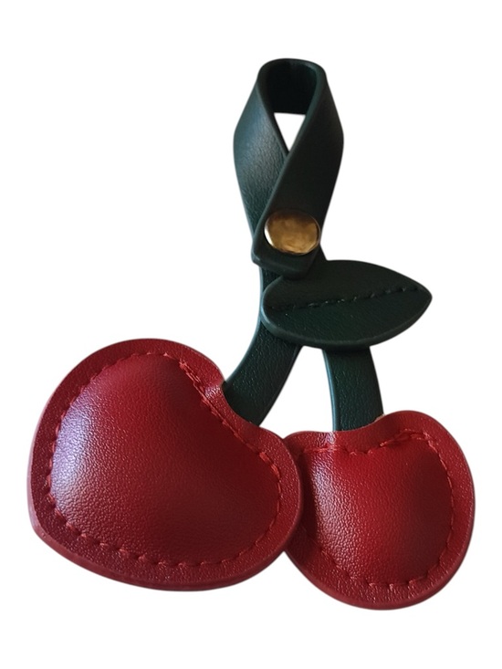 Accessories - Cherry PU Leather Snap Bag Charm